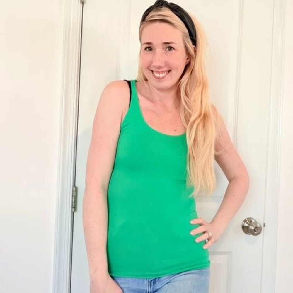 Arden B Green Racerback Tank Top XS/S Fitted Stretch